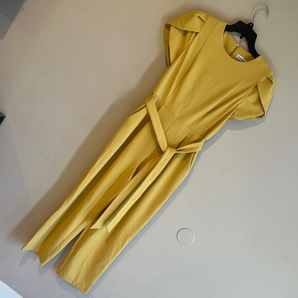 Calvin Klein Mustard Dress with Belt
